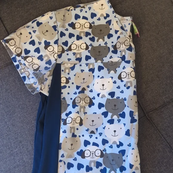 divine scrubs Tops Divine Scrubs Dog Pattern Scrub Top M